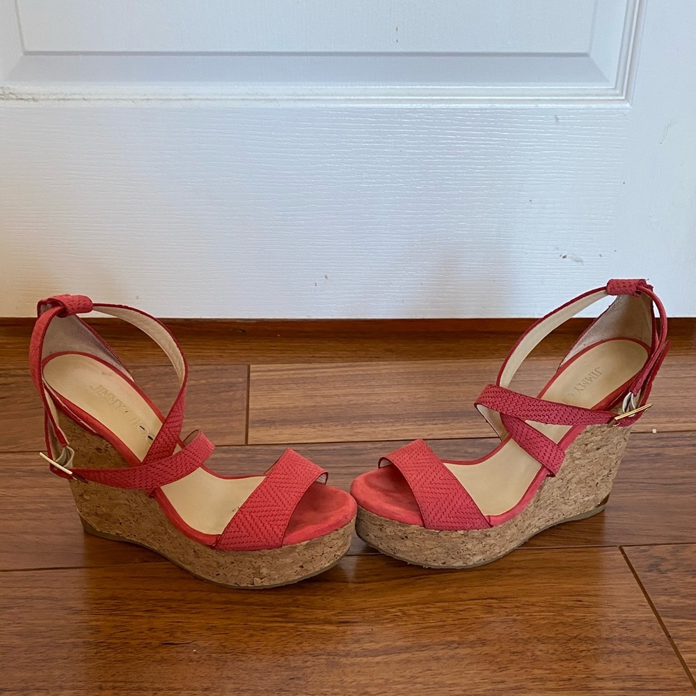 💕 jimmy choo cork wedge sandals